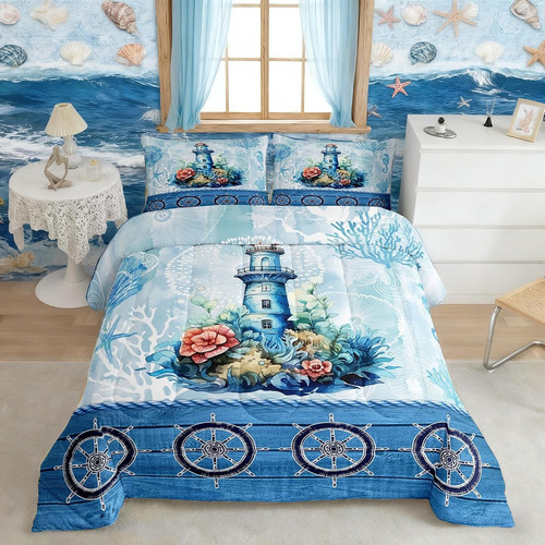 Lighthouse comforter set queen - comforter,