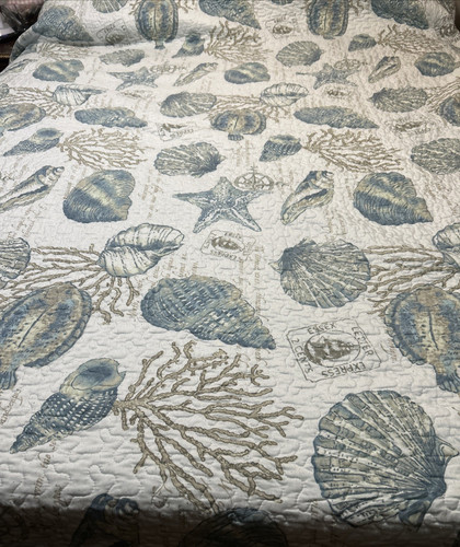 King size reversible seashells - king,