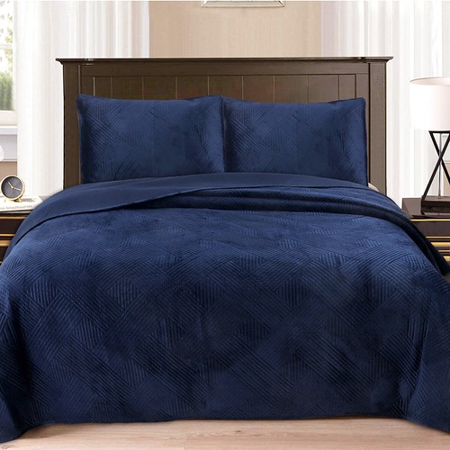 Navy blue velvet - basket, weave