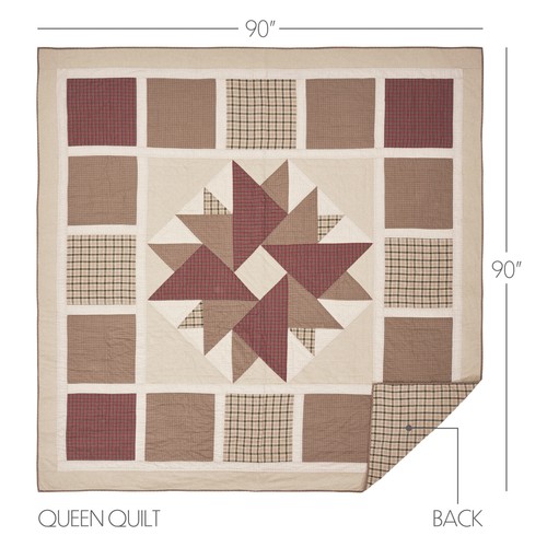 Primitive queen quilt - queen, tan