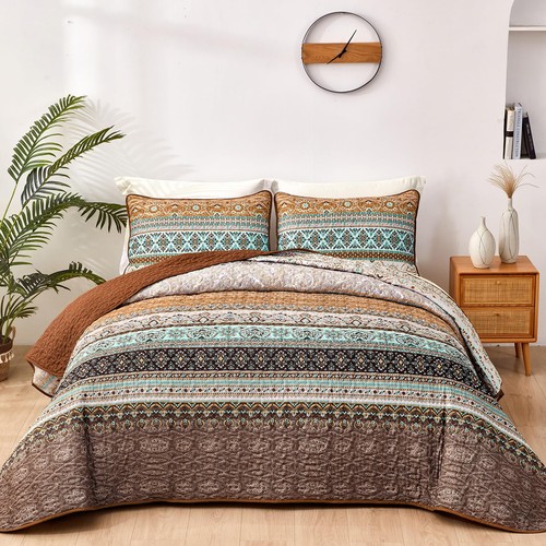 Boho fall quilt set king - boho,