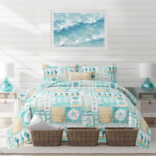Blue ocean quilts set - set, king