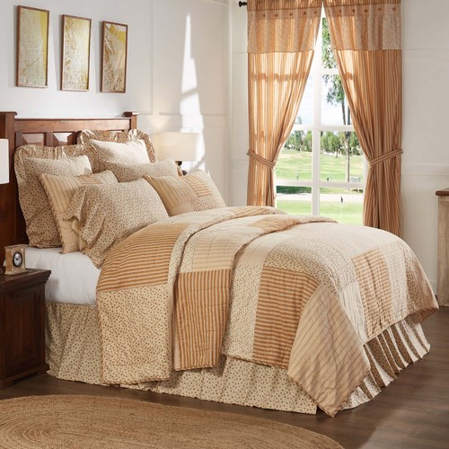 Farmhouse twin quilt - farmhouse, gold