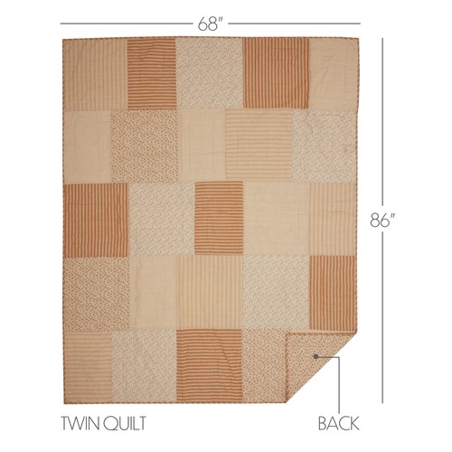 Farmhouse twin quilt gold - farmhouse,
