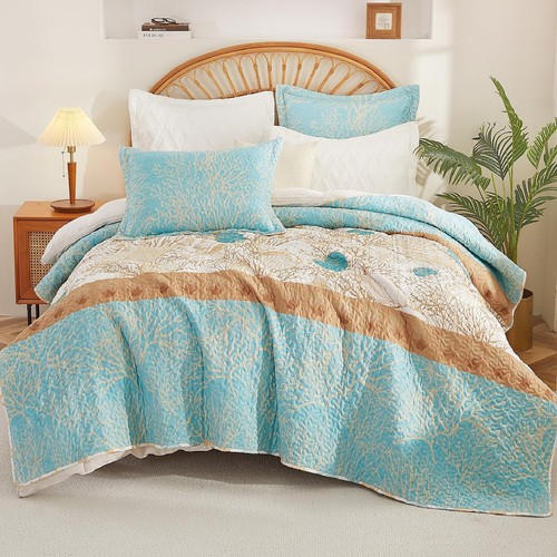 Pieces coastal quilt sets - 3,