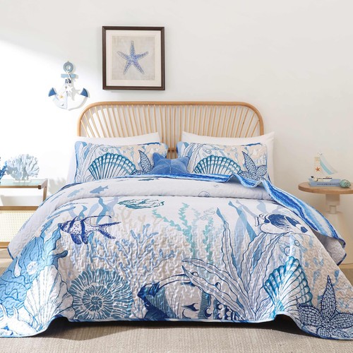 Djy ocean coastal quilt queen - ocean,
