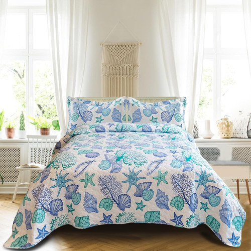 Piece quilts king size ocean - 3,