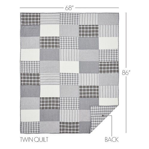 Farmhouse twin quilt black - twin,